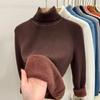 Winter Vintage Warm Thicken Sweater Women Korean Fashion Elegant Knitted Bottoming Shirt Female Solid Knitwear Casual Slim Tops 2024 New