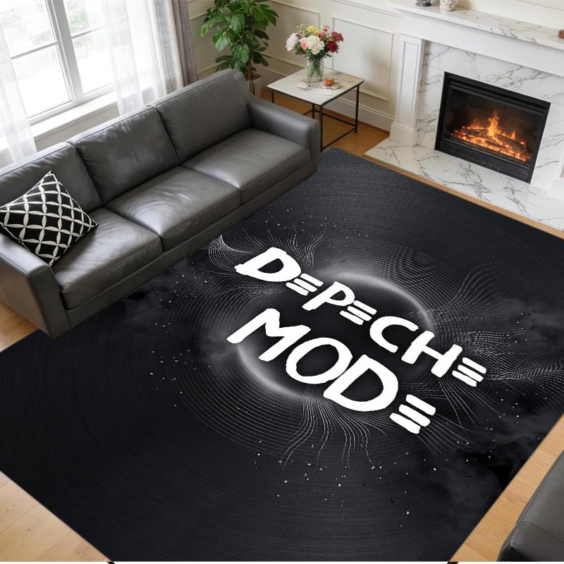 Depeche Mode Print Crystal Velvet Plush Rug Wear?Resistant Anti?Slip Floor Mat For Indoor Household Decoration