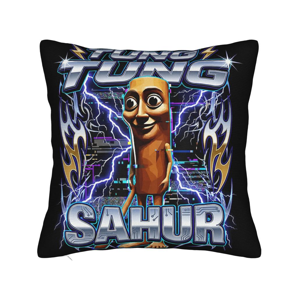 Tung Tung Tung Sahur Funny Meme Pillow Case  Graphic Pillow Cover For Wedding Party Home Decor Cute Funny Pillowcases