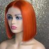 Ginger Short Bob Lace Front Wigs Hair Wigs Bob Lace Wigs For Women Blonde Orange Straight Brazilian Hair Closure Wig