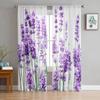Прозрачные шторы с цветами лаванды для спальни, гостиной, вуали, оконные шторы, тюлевые шторы для детской комнаты