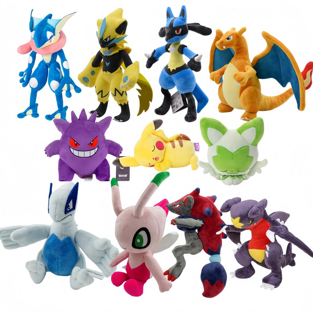 Plush Toy Set Featuring Lucario Greninja Charizard Lugia Zeraora Sprigatito Scorbunny Steelix Zoroark Kids Gift