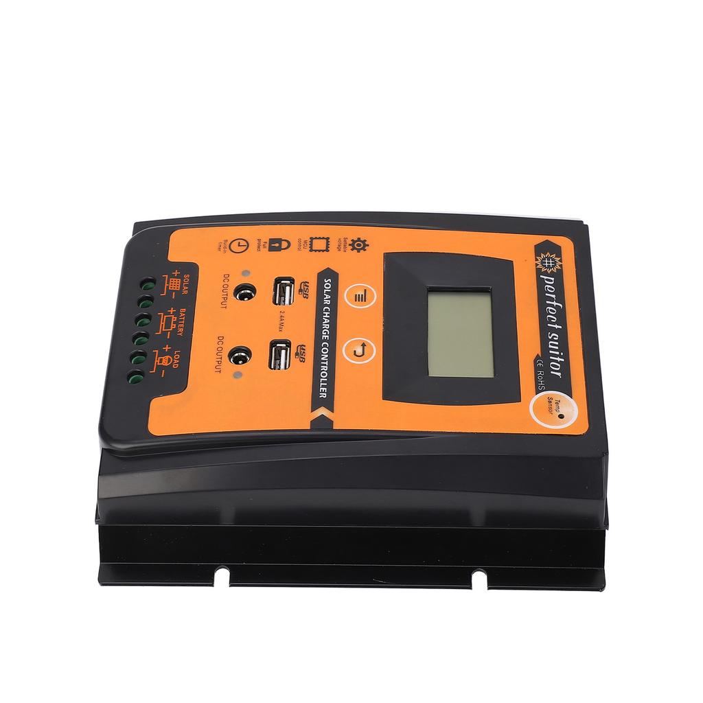 LCD Солнечный контроллер заряда-разряда Регулятор солнечной панели Двойной выход USB 12 В 24 В