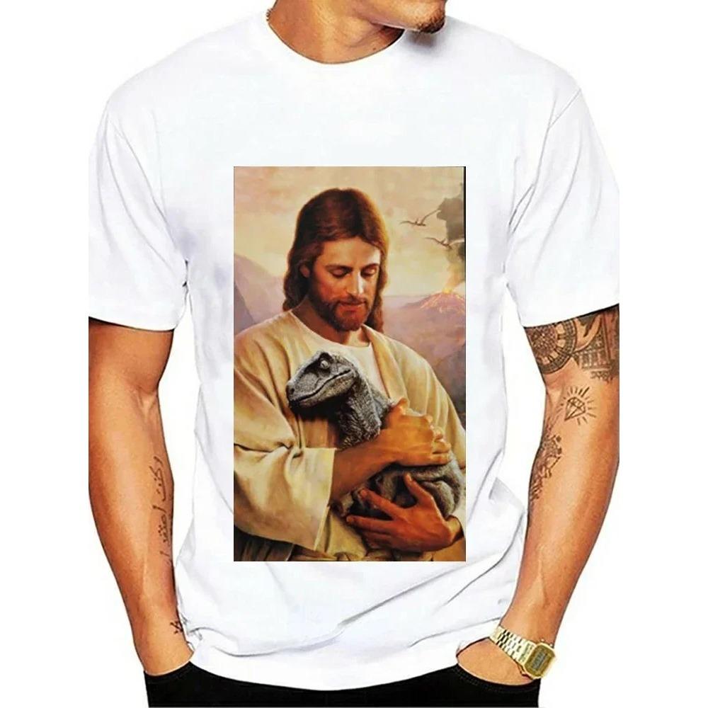 High Quality Short Sleeve Top Not Today Satan Jesus Vs Satan in O-Neck T Shirt Man/Woman Short Sleeve Tees Shirt 2024 New In