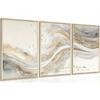 3 шт. Золотой Абстрактный Мраморный Холст Настенное Искусство Современная Серая и Золотая Жидкая Картина Постер для Стен Декор Нейтральный Мраморный Постер Печать Произведение Искусства для Спальни