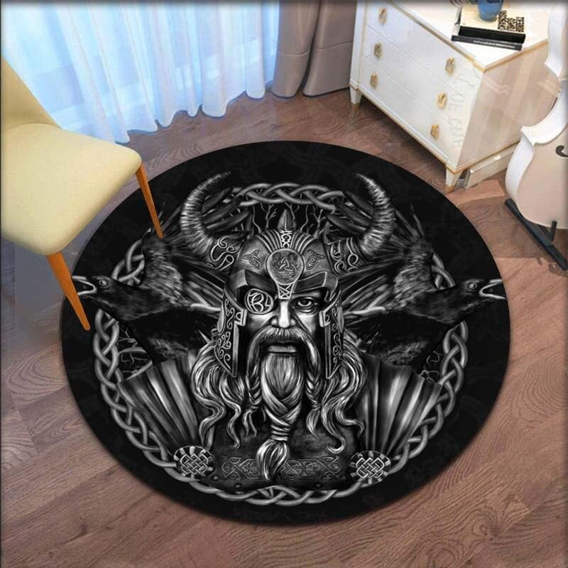 Коврик с рисунком викингов, круглый напольный коврик, ковер для гостиной, ковер для ванной комнаты, кухонный коврик, кухонный коврик, Tapetes