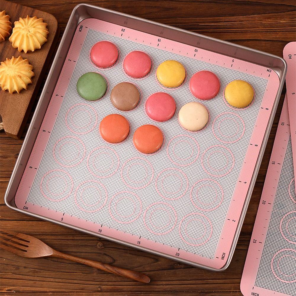 BPA Free Cake Pan Liner Reusable Macaron Cookie Pad Silicone Baking Mat Baking Tool