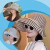 2025Простая складная летняя полосатая шляпа рыбака для отдыха на пляже с полями от солнца S C5M3