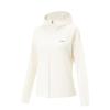 Li Ning Running Series Sports Casual Minimalist Solid Color Mirror Sun Protection Jacket Hooded Zipper Coat Women Jacket Champagne-White AFDV252-1