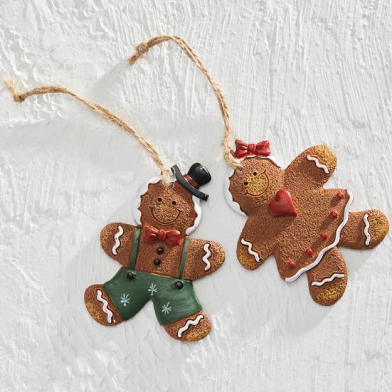 Рождественский полимерный пряничный человечек, очаровательный орнамент с подвесным ремешком, рождественская елка, украшение, кулон