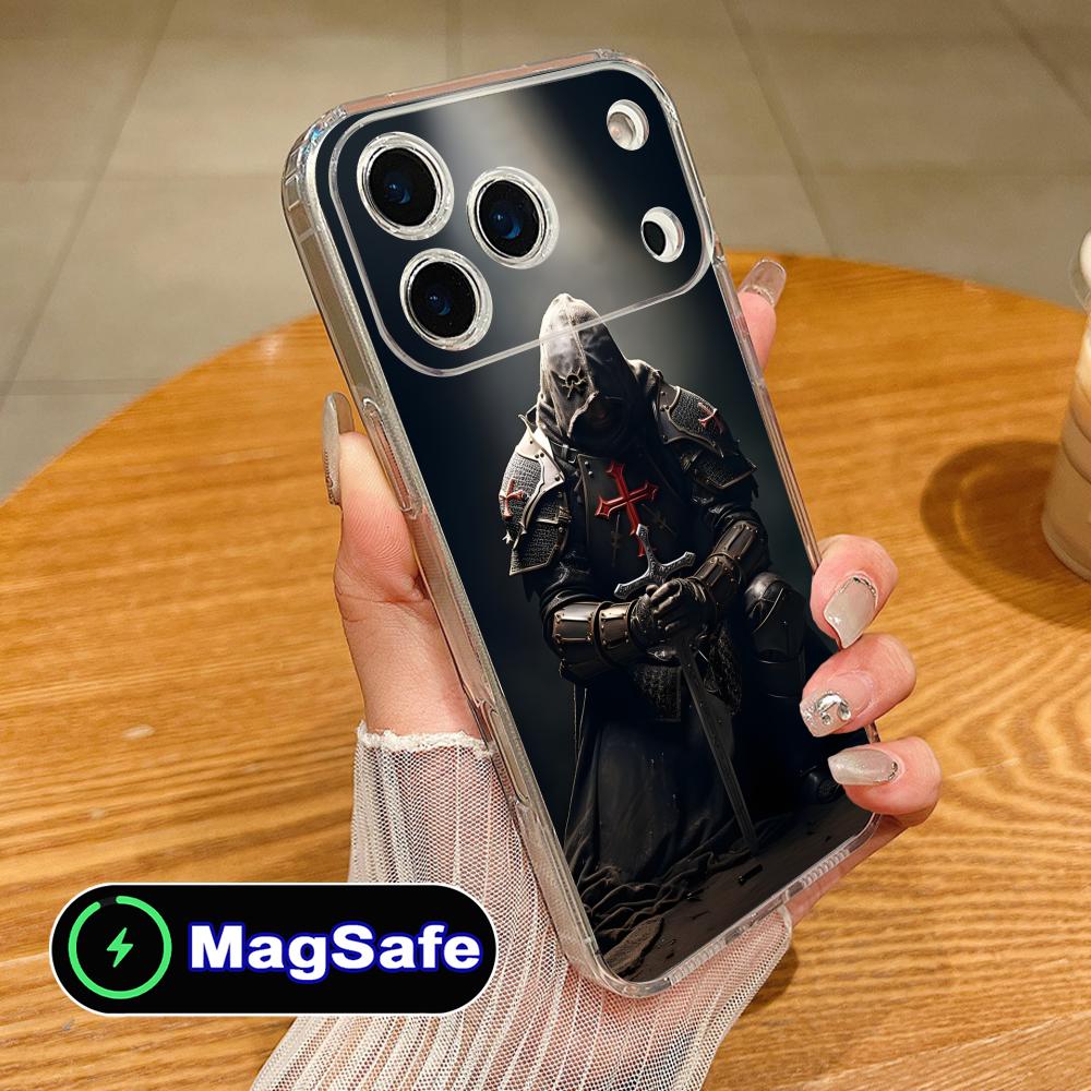 Templar Knights Mobile Phone Case for iPhone 17 16 15 14 13 12 11 Air Pro Max Plus Mini Magsafe Clear Colorful Cover Cellphones