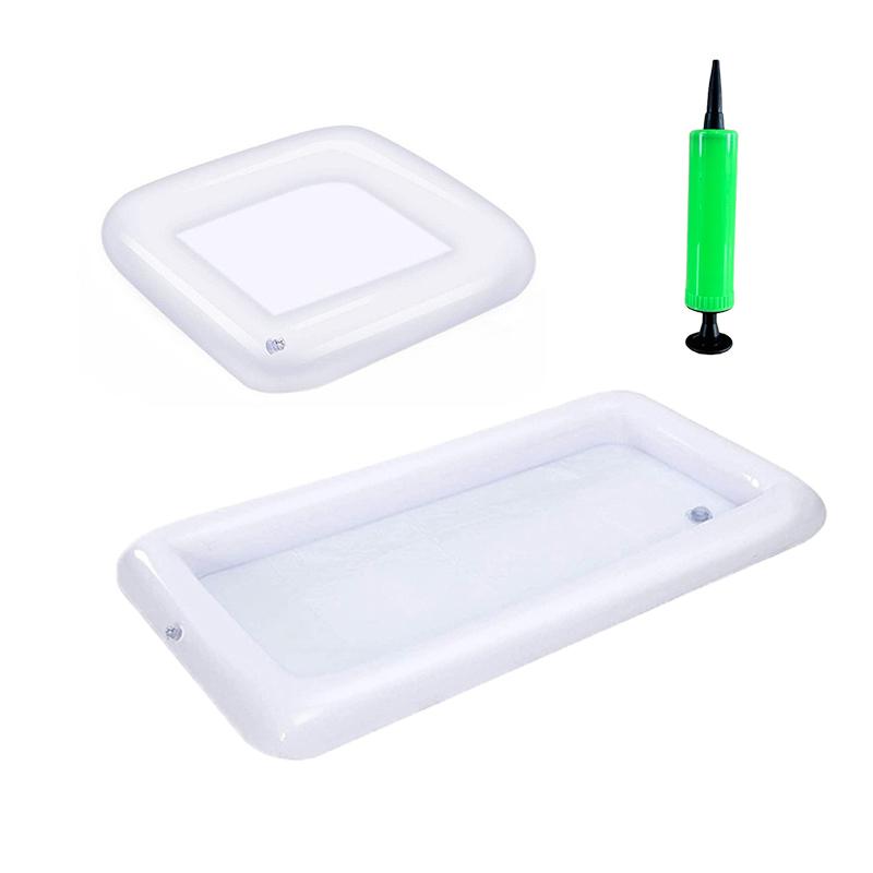 2 шт. Надувной сервировочный бар Салатница под лед Контейнеры для еды и напитков - Принадлежности для барбекю, пикника, вечеринки у бассейна, шведского стола, луау, охладитель