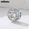 WOSTU Platinum Plated DIY Girl Horse Charms Travel Anchor bead Pet Dog Pendant Fit Original Bracelet Jewelry Making