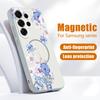 Магнитный Чехол Для Magsafe Для Samsung Galaxy S26 Ultra S25 Edge S24 Plus S23 FE S22 A17 A54 A55 A56 A57 5G Простой Стиль Чехол С Цветочным Узором
