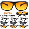 1/2PCS Fashion Night Vision Sunglasses Anti UV Eye Protection Outdoor Driving Cycling Travel Sports Windproof Eyewear Goggles