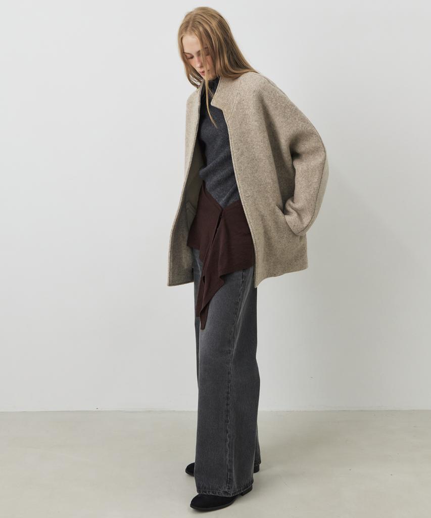 CITYBREEZE Wool Layered Collar Coat_Oatmeal