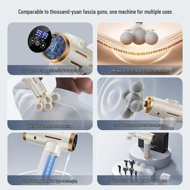 AUX LCD Platinum Deep Tissue Massage Gun