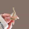 Vintage Sailboat Brooch High-end and Light Luxury Women's and Men's Suit Corsage Sweater Pin