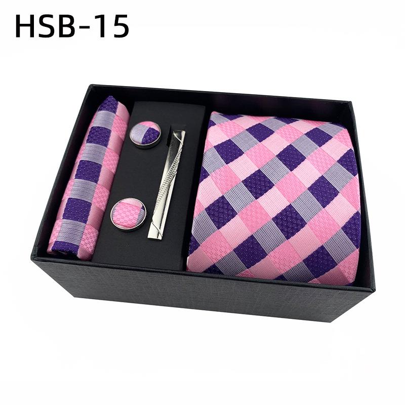 Подарочный набор мужских черных деловых галстуков: Полосатые и однотонные галстуки, нагрудный платок, зажим для галстука