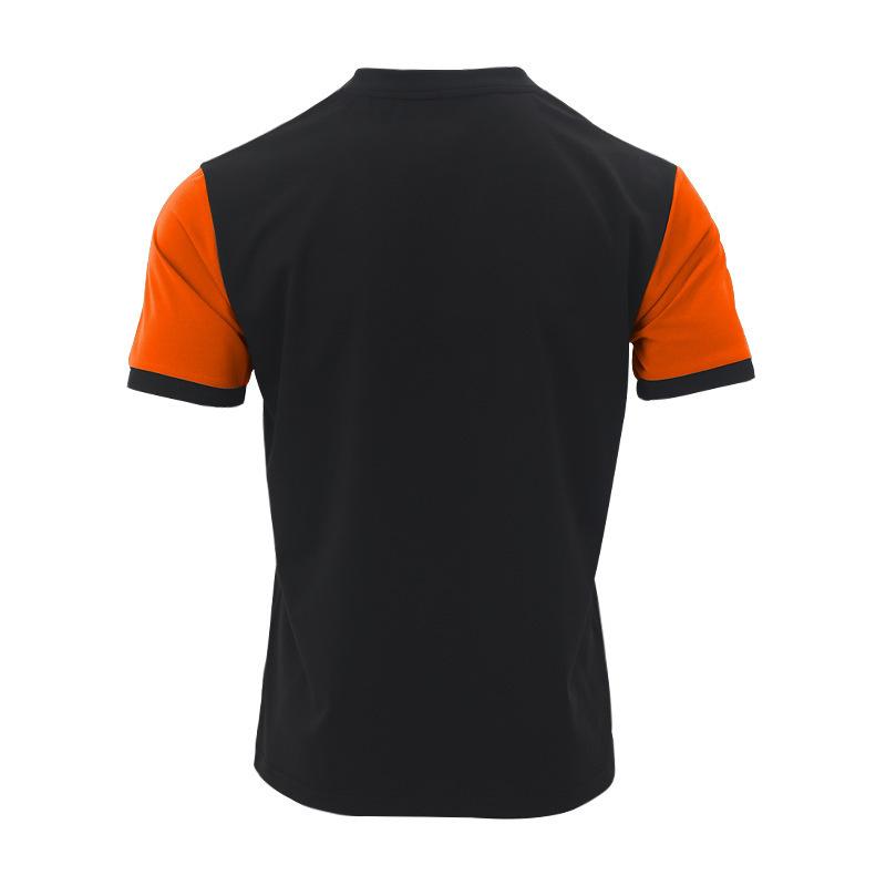 Новая мужская повседневная рубашка-поло с коротким рукавом и контрастными полосками, топ с V-образным вырезом и застежкой на пуговицы, мужская рубашка хенли