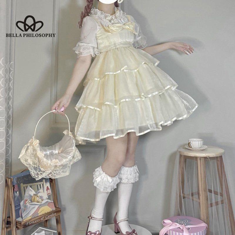 Лолита Guardian, милое платье с бантом и тортом, милое женское платье принцессы с подтяжками и принтом Sweet JK