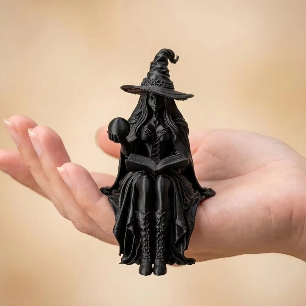 with Book Ball Sitting Witch Figurine Vintage Gothic Crystal Ball Witch Statue Halloween Party