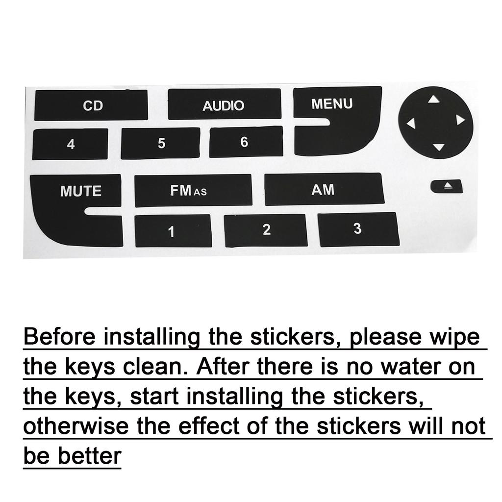 Car Radio Button Repair Sticker For Fiat Grand Punto Radio Stereo Worn Peeling Button Repair Decals Stickers Exterior Accessory