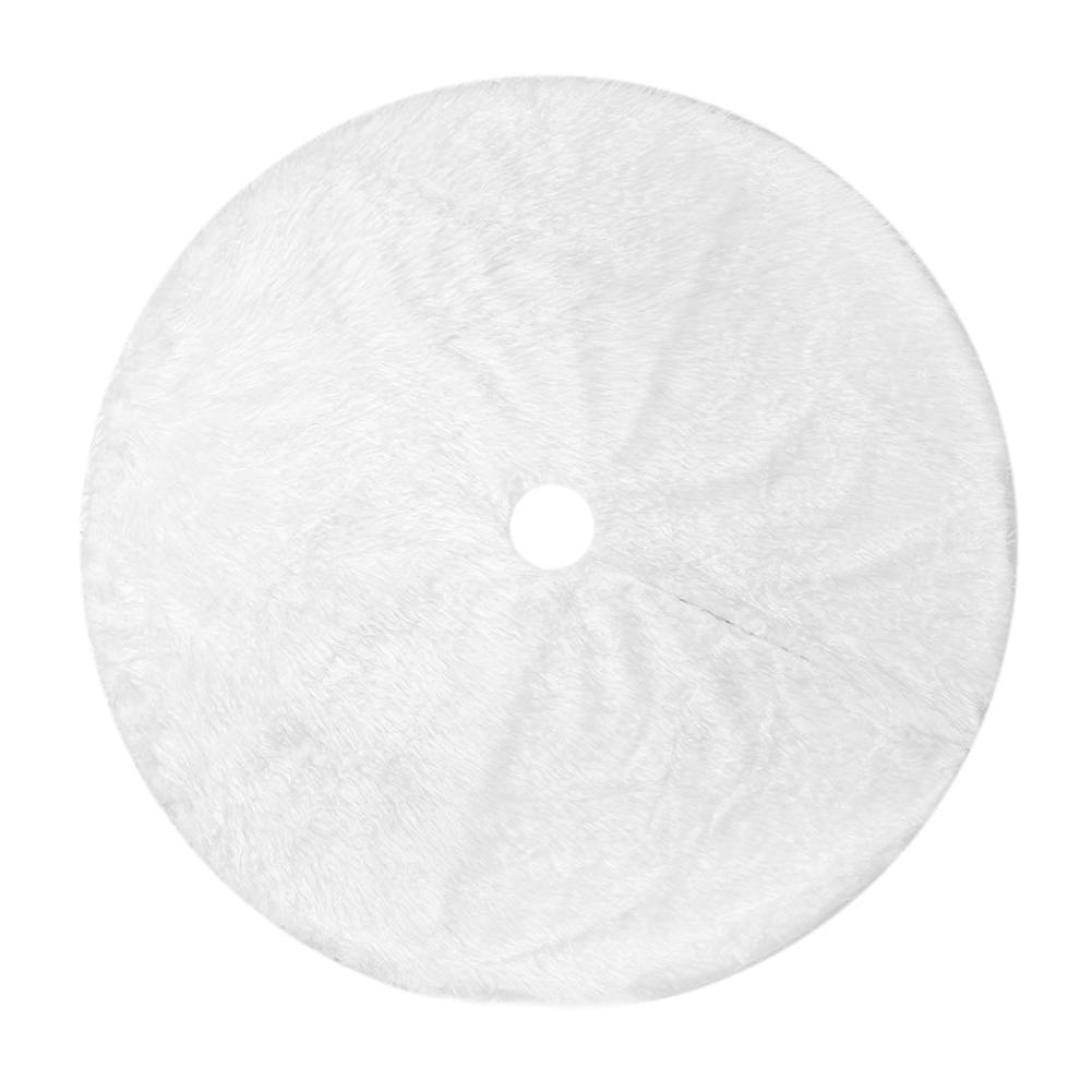 Christmas Tree Skirt Round Faux Fur Christmas Tree Skirt Fluffy Soft Thick Plush Tree Skirt for Holiday Winter Decor
