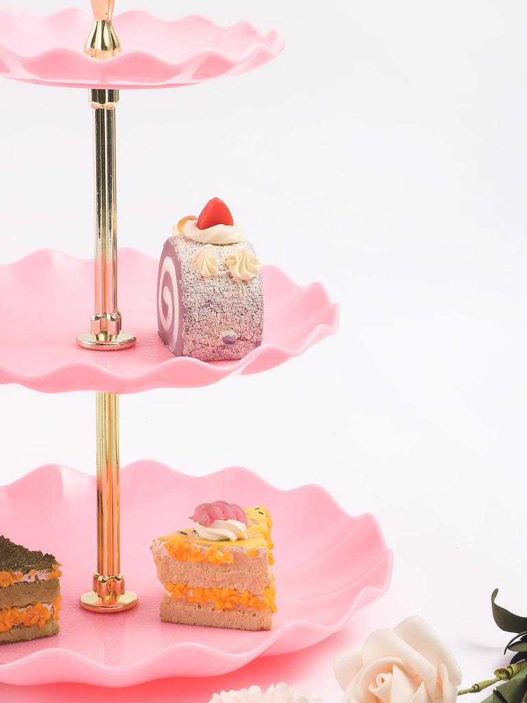 Nordic style three layer fruit plate plastic cake Hotel birthday party snack Dessert