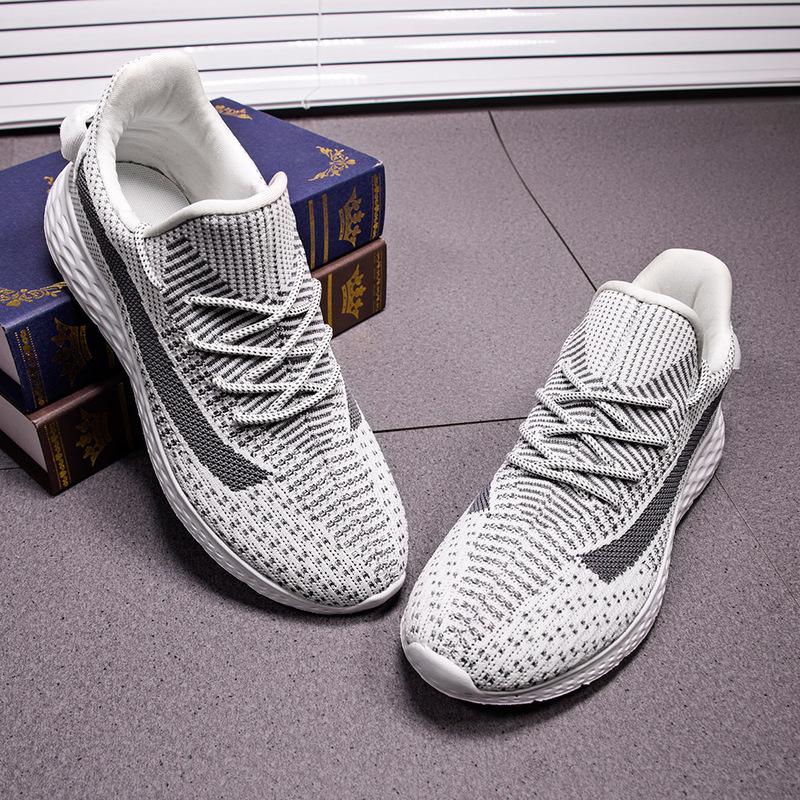 Мужская обувь большого размера 38-48, сверхлегкие кроссовки с дышащей сеткой и летающей тканью