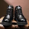 FashionStreet Style Men Leather Boots Thick Sole Non-slip ManAnkle Botas Non-Slip Outdoor Motorcycle Boots Versatile Leisure Walk Shoes