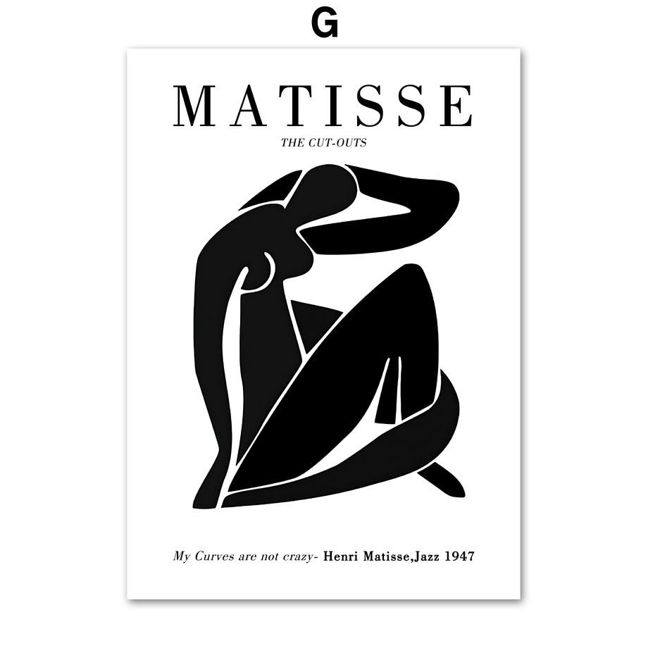 Черно-белый абстрактный Матисс коралловый лист человеческого тела настенные художественные принты холст живопись скандинавский постер Декор фотографии для гостиной