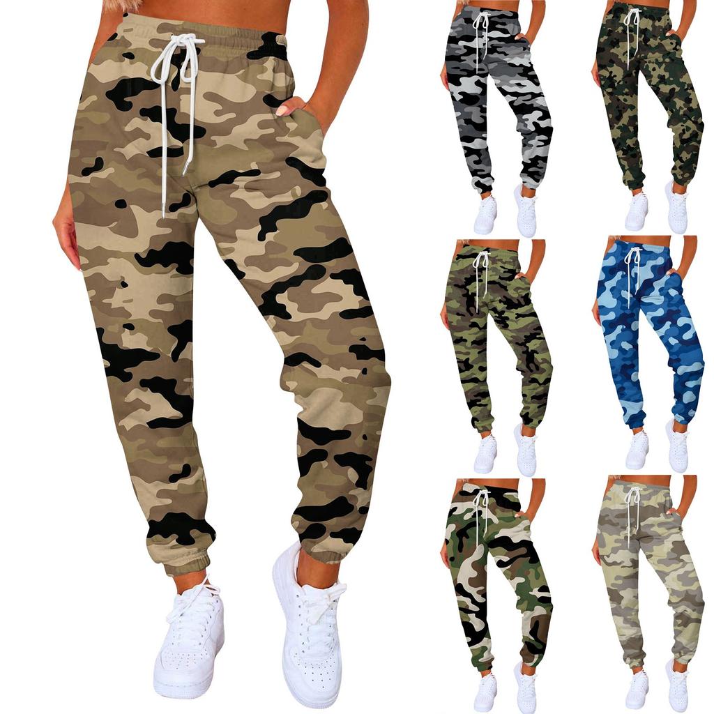 Ladies Casual Fashion Print Casual Pants Sweatshirt Trousers