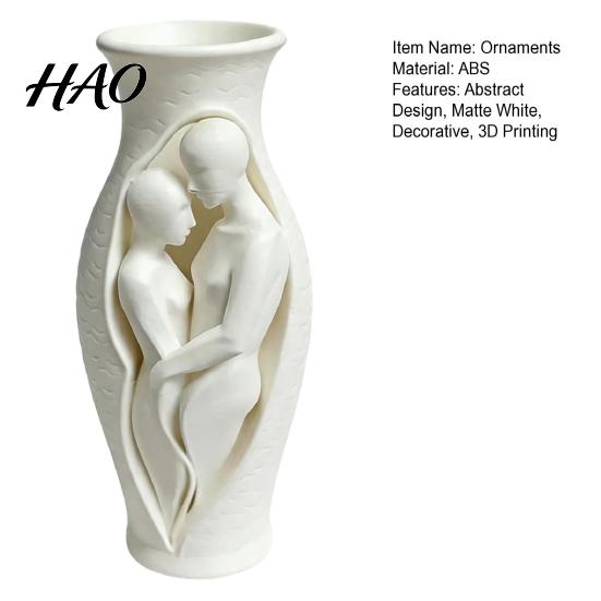 Artistic Home Furnishings Abstract Human Body Art Vase Statue, 3D Printed Embracing Couple Sculpture Vase, Accent Ornament Decorative Dry Flower