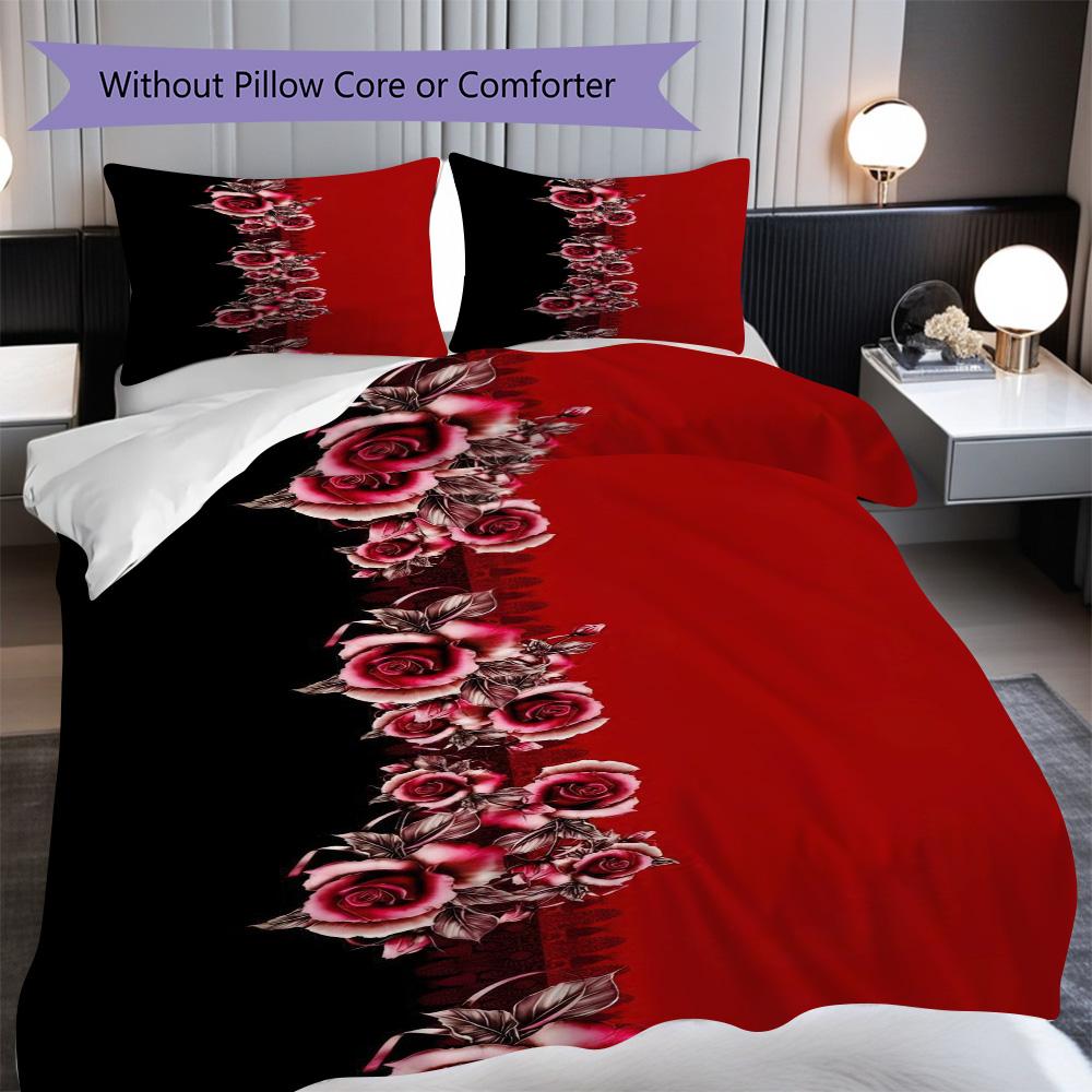 1PC Rose pattern Bedding Quilt Set Quilt Cover Pillowcase Home Decoration Birthday Gift (1 * duvet cover + 25 * pillowcase, without core)