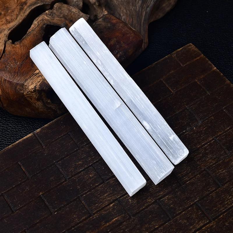 Natural White Selenite Gypsum Sticks Irregular Reiki Mineral Specimen Healing Crystal Wand Diy Jewelry Pendant Making Stone