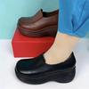 Новые осенние ретро туфли из мягкой кожи детские водонепроницаемые на платформе на толстой подошве на танкетке одинарные туфли для мам среднего и пожилого возраста кожаные туфли