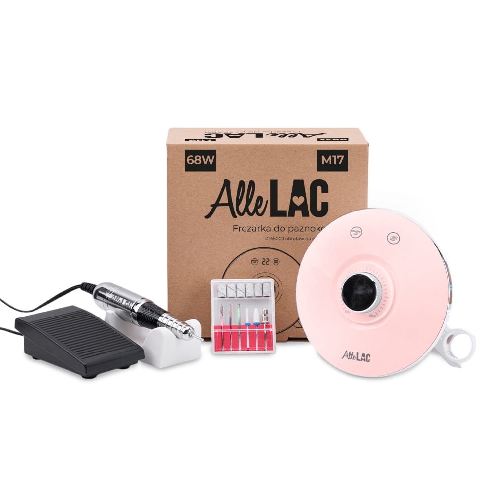 Frezarka Do Paznokci 68W Allelac Do Manicure Pedicure Różowa M17 45 000 Obrotów