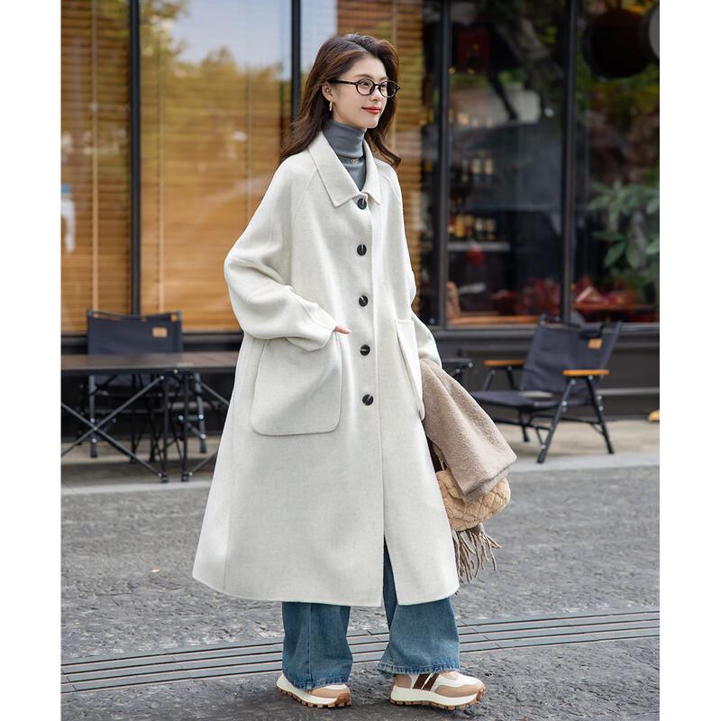 MOCARNA Women's Elegant Long Wool Blend Coat
