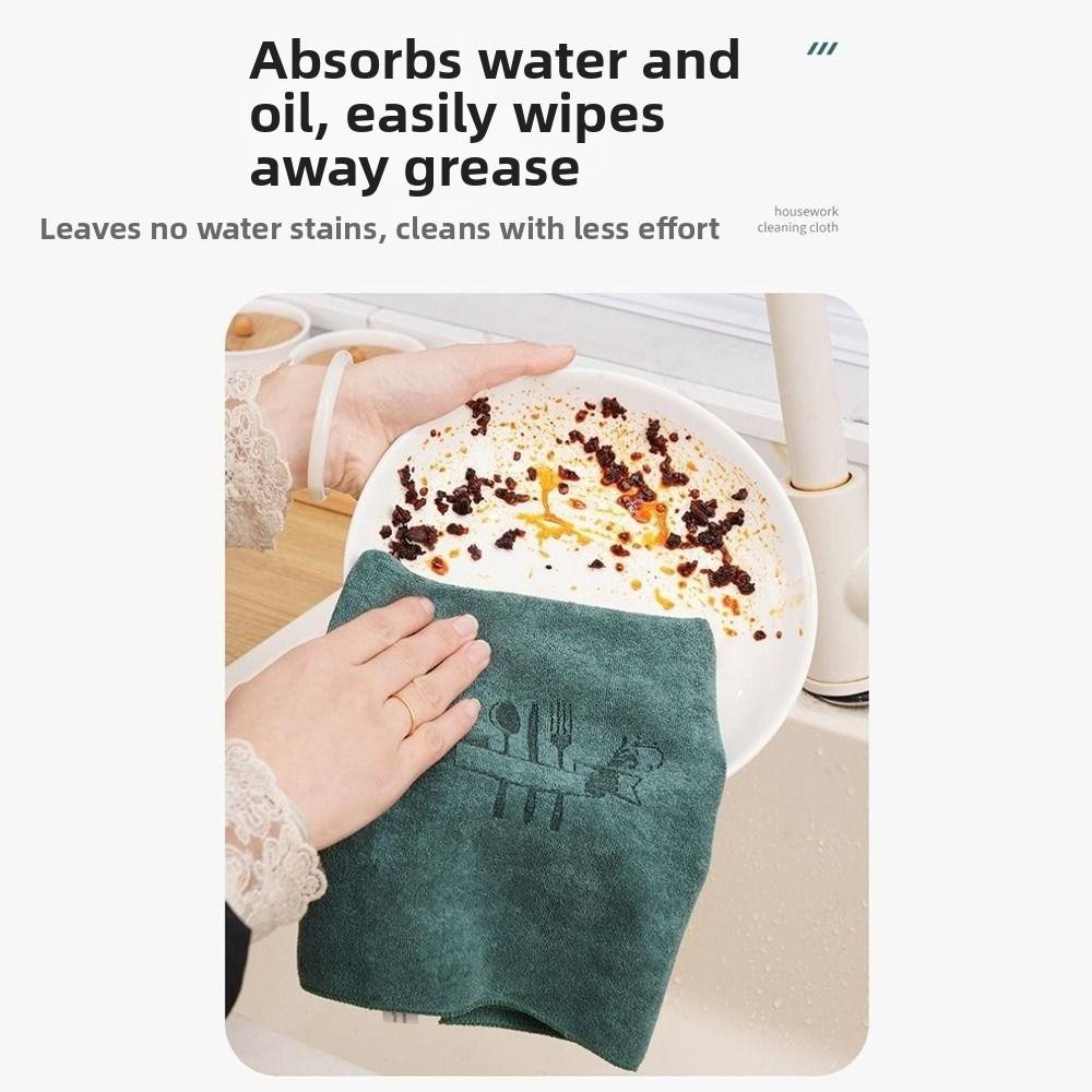 2pcs Foldable Dishcloth Thickened Anti Grease Cleaning Cloth Home Daily Cleaning