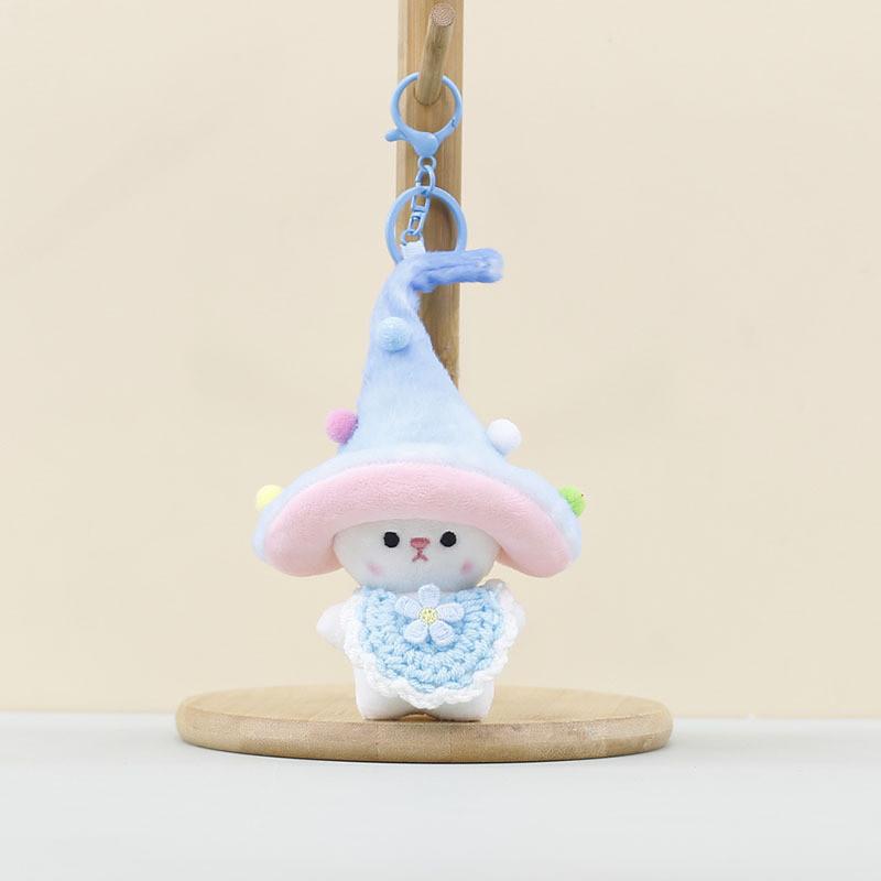Elf Mushroom Cute Plushie Keychain Pp Cotton Stuffed Soft Toy For Charm Backpack
