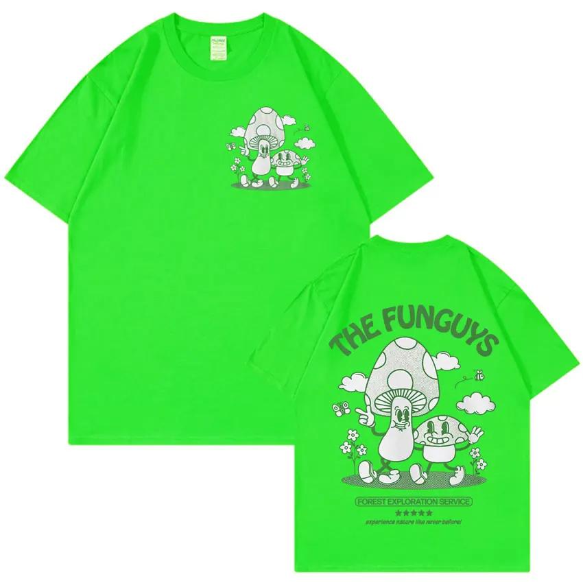 THE FUNGUYS Funny Shroom T-shirts Unisex Mushroom Retro Cartoon T-shirt Men Fashion O-Neck Humor Short Sleeve T Shirt Streetwear