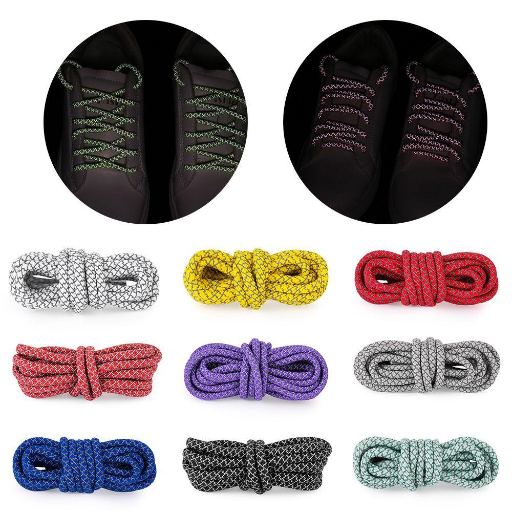 120cm Polyester Fluorescent Reflective Sport Shoelaces Sneaker Shoestrings Shoe Rope Shoes Lace
