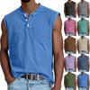 Men's Summer Solid Color Pocket Sports Buttons Vest Men's Sports Casual Vest