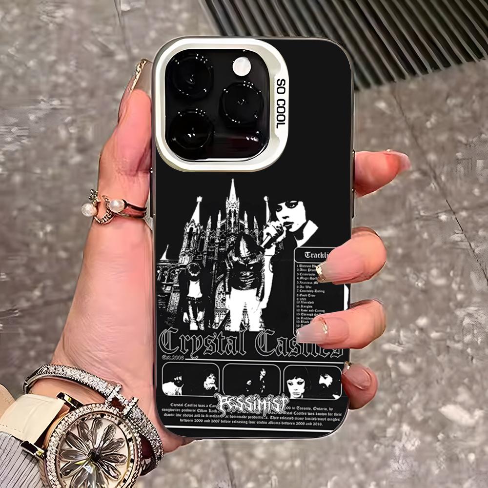 Band C-Crystal Castles Phone Case For IPhone 17 Pro Max 16 Pro Max 15 14 13 11 12 Mini Xs X Xr 7 8 Plus Se Color Silver Cover