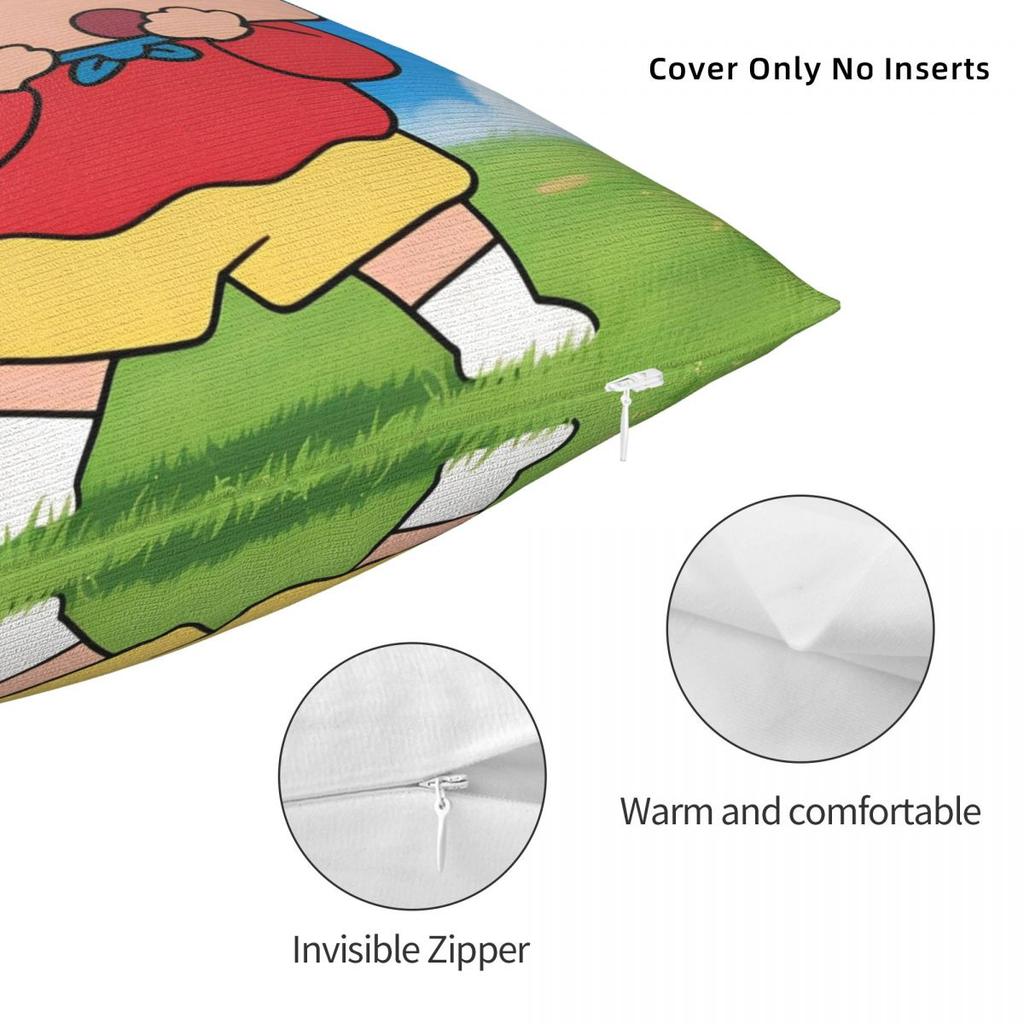 Decorative Pillowcase Crayon Shin-Chans Cartoon Anime Merchandise Seater Pillow Case Cover Square Style Multiple Sizes