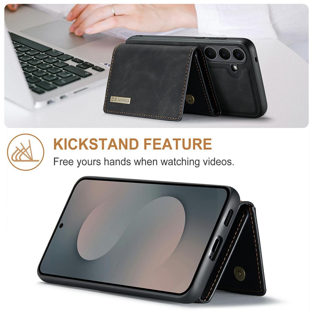 DG.MING Серия M1 для Samsung Galaxy S25 FE Чехол Подставка PU Чехол для телефона со съемным кошельком