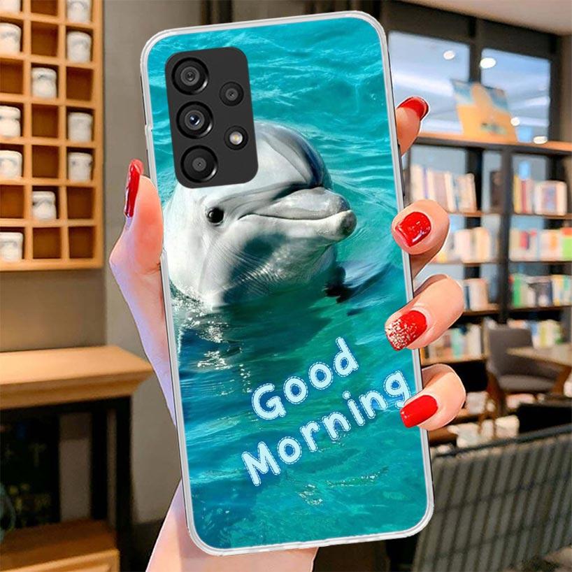 Ocean Animal Cute Dolphin Phone Case For Samsung Galaxy A17 A37 A57 A16 A26 A36 A56 A15 A25 A35 A55 A14 A24 A34 A54 A13 A23 A33