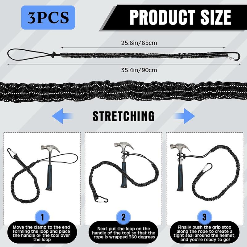 Safety Bungee Tether Tool Lanyard With Carabiner Hook Climbing Working Anti-Falling Safety Rope Aerial Work Climbing Accessories