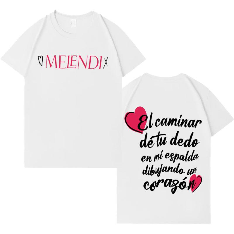 Singer Melendi Harajuku Album Tour Tshrit Mens Womens Fashion Crewneck Aesthetic 2026 Springsummer Short Sleeve Top Teenagers